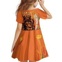 Nederland Fijne Koningsdag Family Matching Off Shoulder Maxi Dress and Hawaiian Shirt Netherlands Lion With Orange Tulips