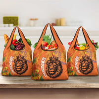 Nederland Fijne Koningsdag Grocery Bag Netherlands Lion With Orange Tulips