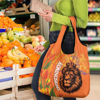 Nederland Fijne Koningsdag Grocery Bag Netherlands Lion With Orange Tulips