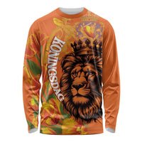 Nederland Fijne Koningsdag Long Sleeve Shirt Netherlands Lion With Orange Tulips