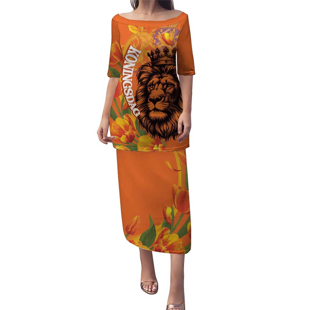 Nederland Fijne Koningsdag Puletasi Netherlands Lion With Orange Tulips