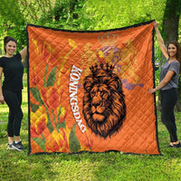 Nederland Fijne Koningsdag Quilt Netherlands Lion With Orange Tulips