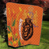 Nederland Fijne Koningsdag Quilt Netherlands Lion With Orange Tulips