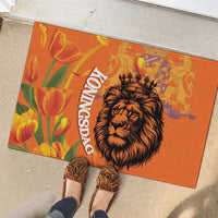 Nederland Fijne Koningsdag Rubber Doormat Netherlands Lion With Orange Tulips