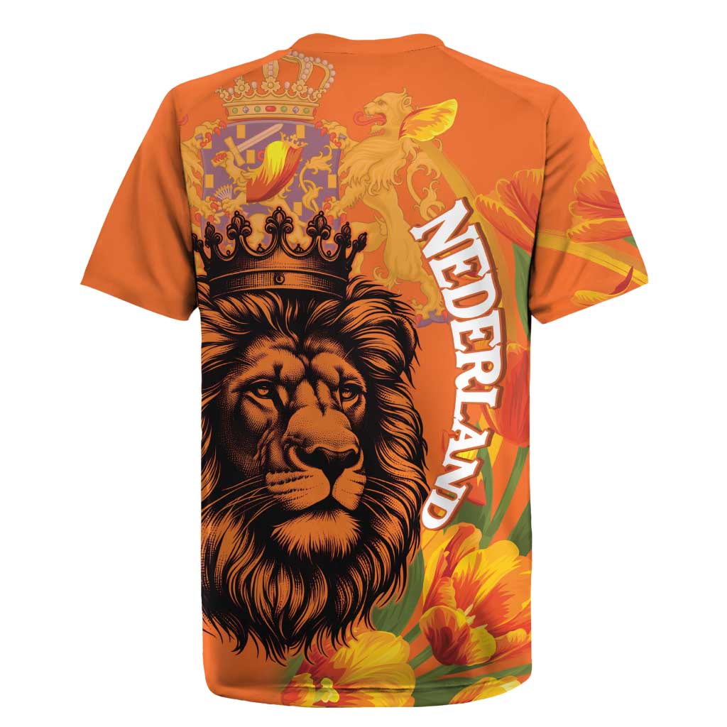 Nederland Fijne Koningsdag Rugby Jersey Netherlands Lion With Orange Tulips