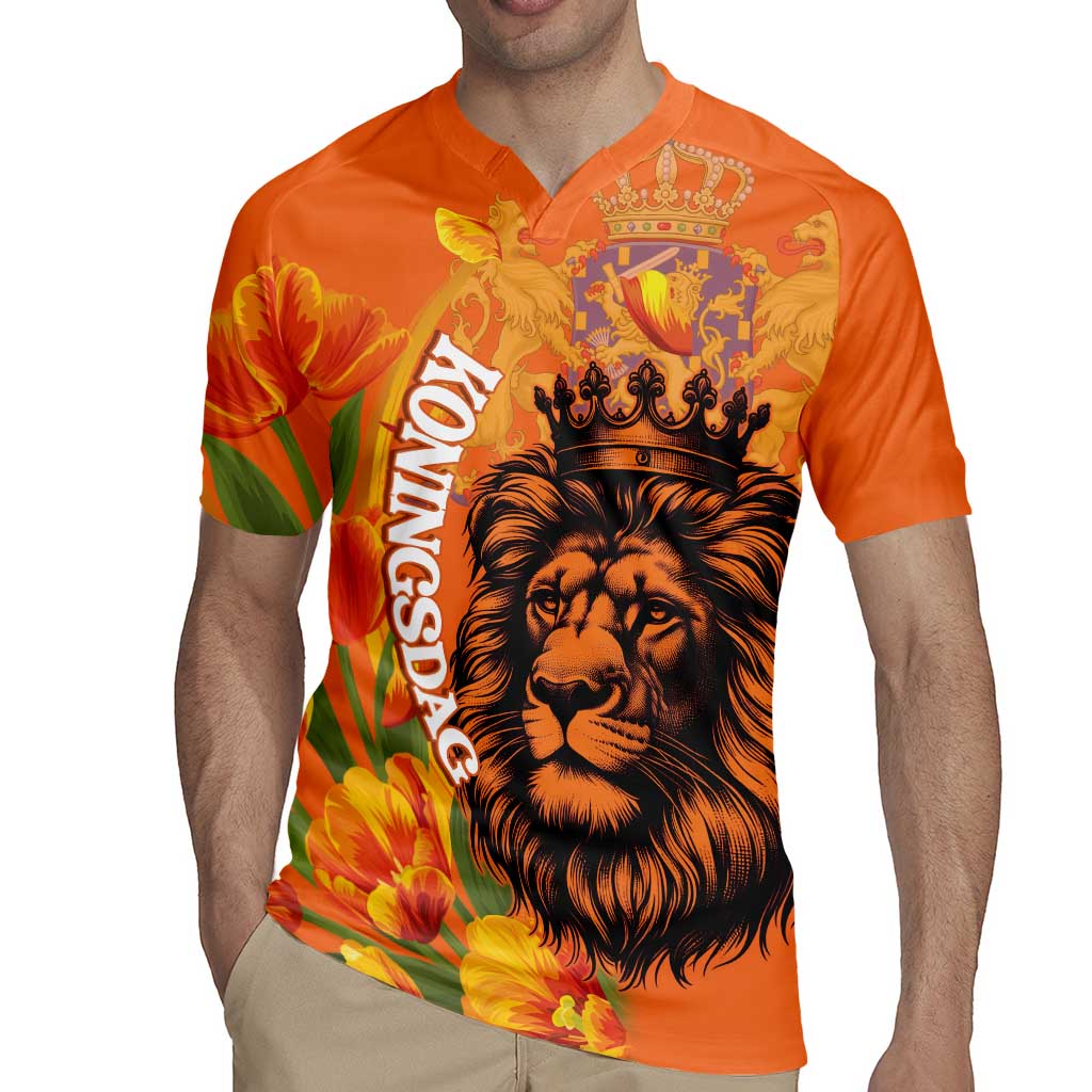 Nederland Fijne Koningsdag Rugby Jersey Netherlands Lion With Orange Tulips