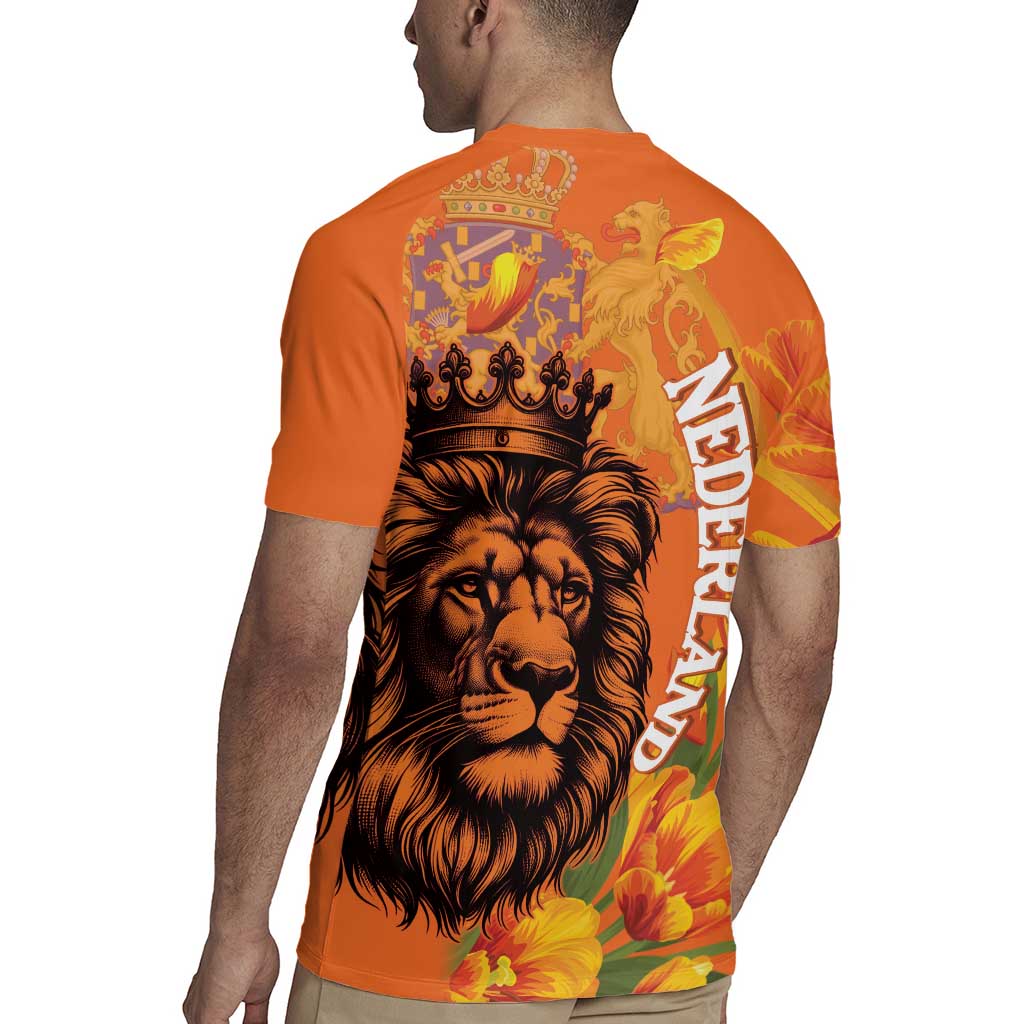 Nederland Fijne Koningsdag Rugby Jersey Netherlands Lion With Orange Tulips