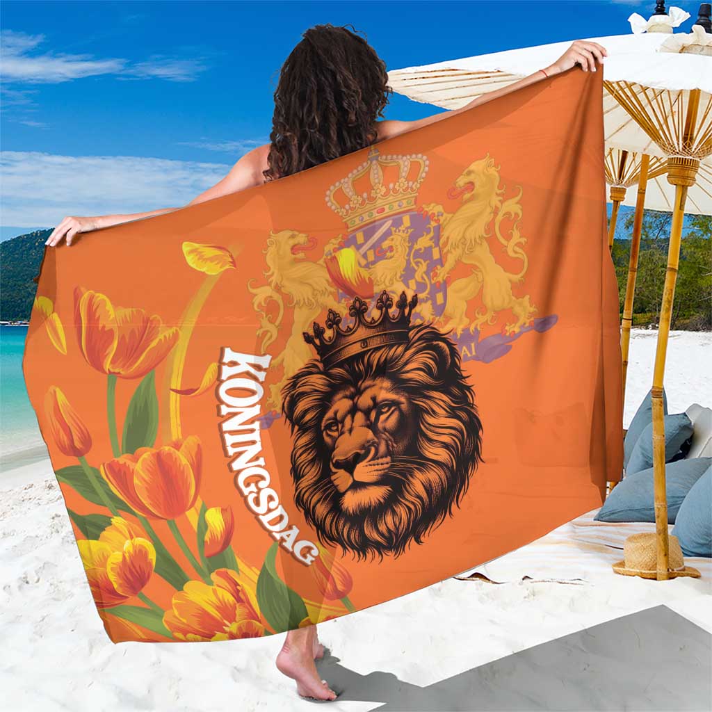 Nederland Fijne Koningsdag Sarong Netherlands Lion With Orange Tulips