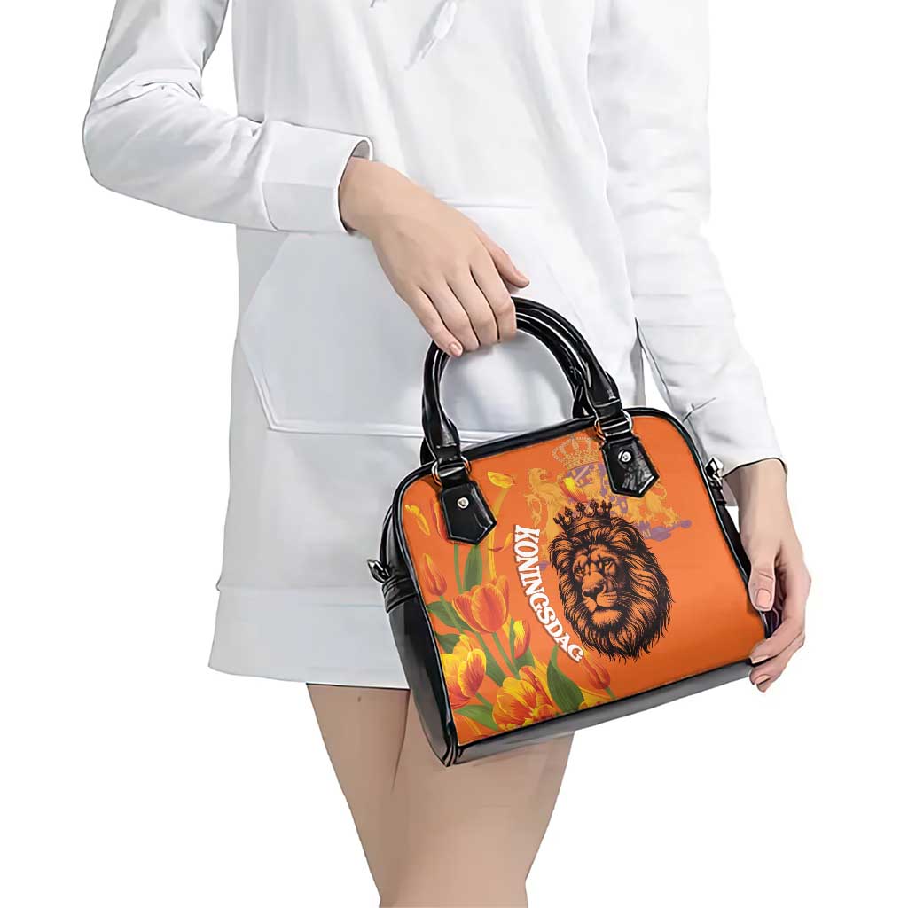 Nederland Fijne Koningsdag Shoulder Handbag Netherlands Lion With Orange Tulips
