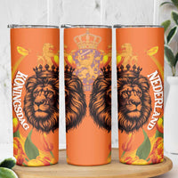 Nederland Fijne Koningsdag Skinny Tumbler Netherlands Lion With Orange Tulips