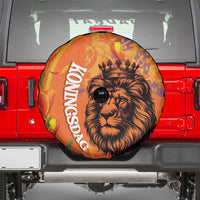 Nederland Fijne Koningsdag Spare Tire Cover Netherlands Lion With Orange Tulips