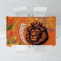 Nederland Fijne Koningsdag Tablecloth Netherlands Lion With Orange Tulips