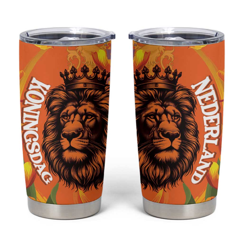 Nederland Fijne Koningsdag Tumbler Cup Netherlands Lion With Orange Tulips