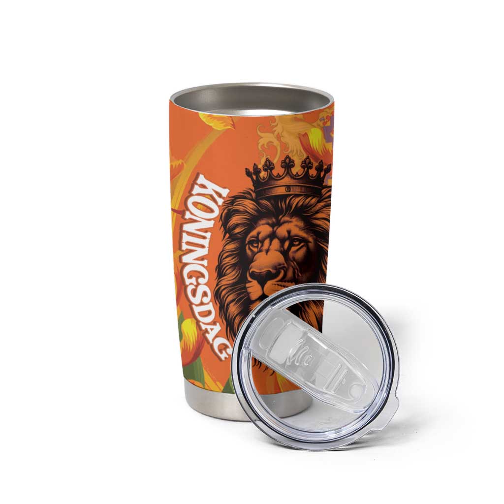 Nederland Fijne Koningsdag Tumbler Cup Netherlands Lion With Orange Tulips