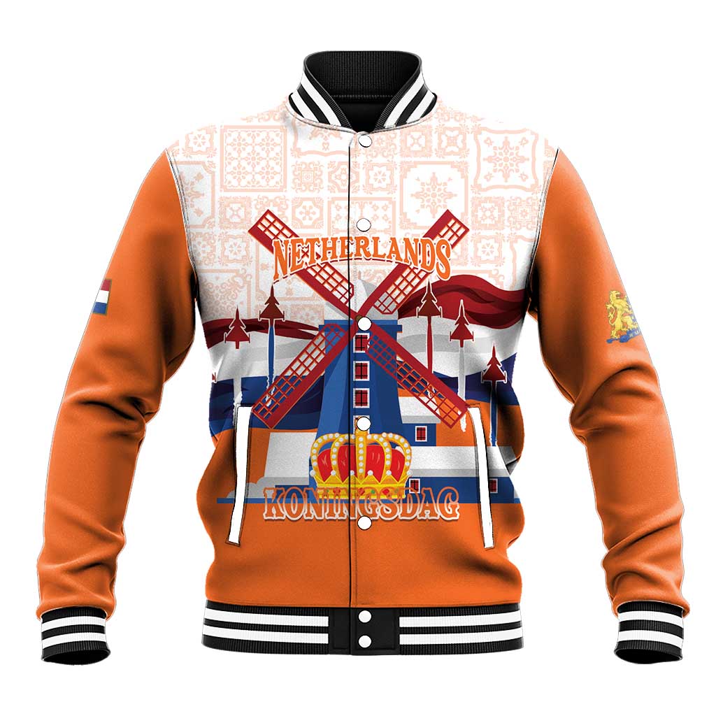 Netherlands King's Day Baseball Jacket Windmill With Nederland Pattern