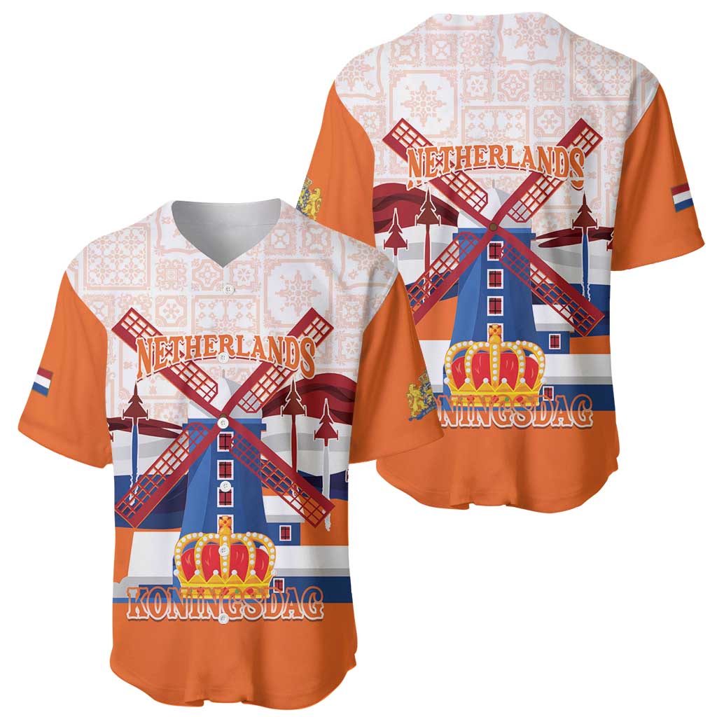 Netherlands King's Day Baseball Jersey Windmill With Nederland Pattern