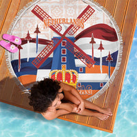 Netherlands King's Day Beach Blanket Windmill With Nederland Pattern