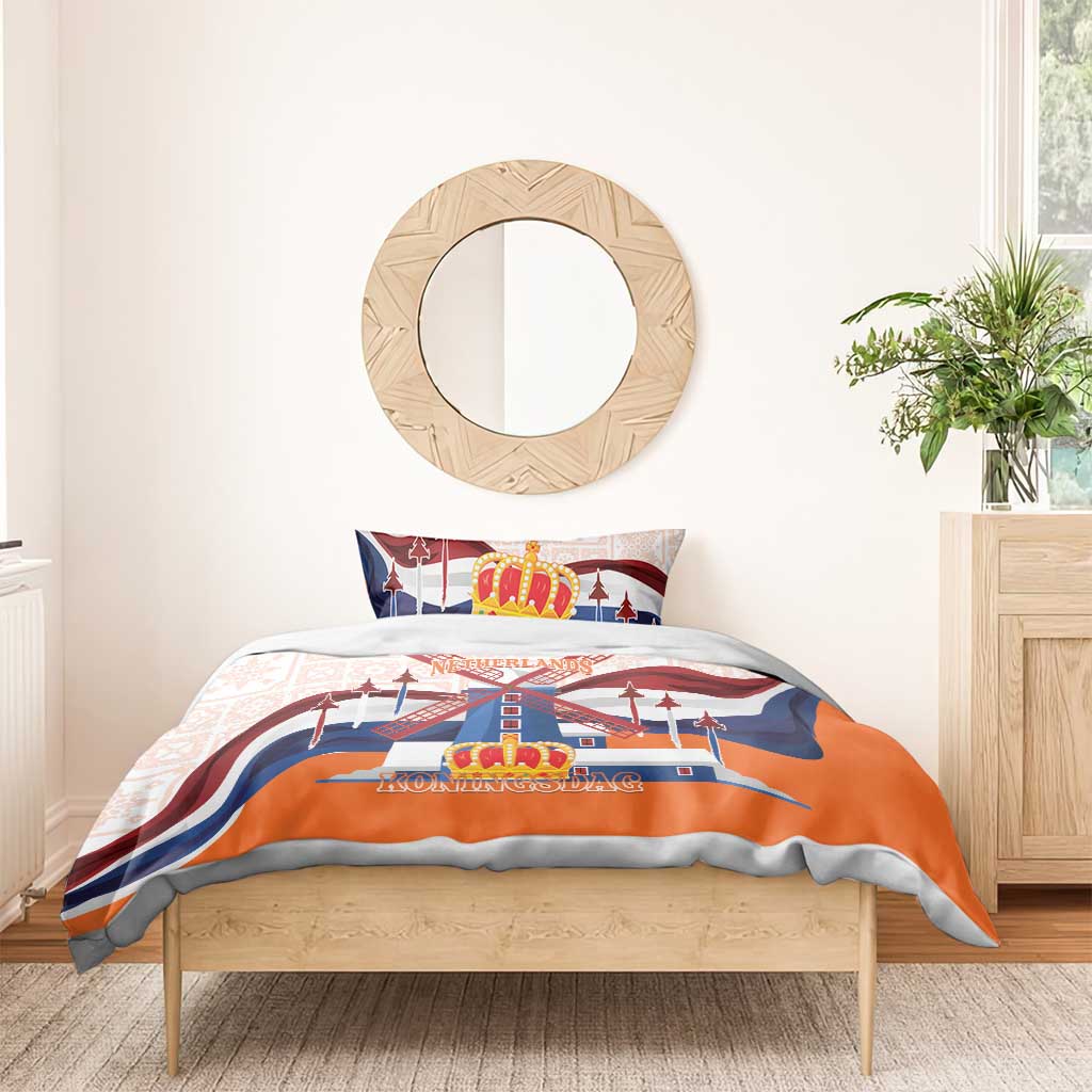 Netherlands King's Day Bedding Set Windmill With Nederland Pattern