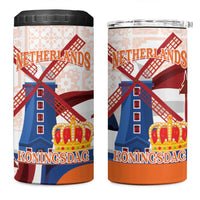 Netherlands King's Day 4 in 1 Can Cooler Tumbler Windmill With Nederland Pattern