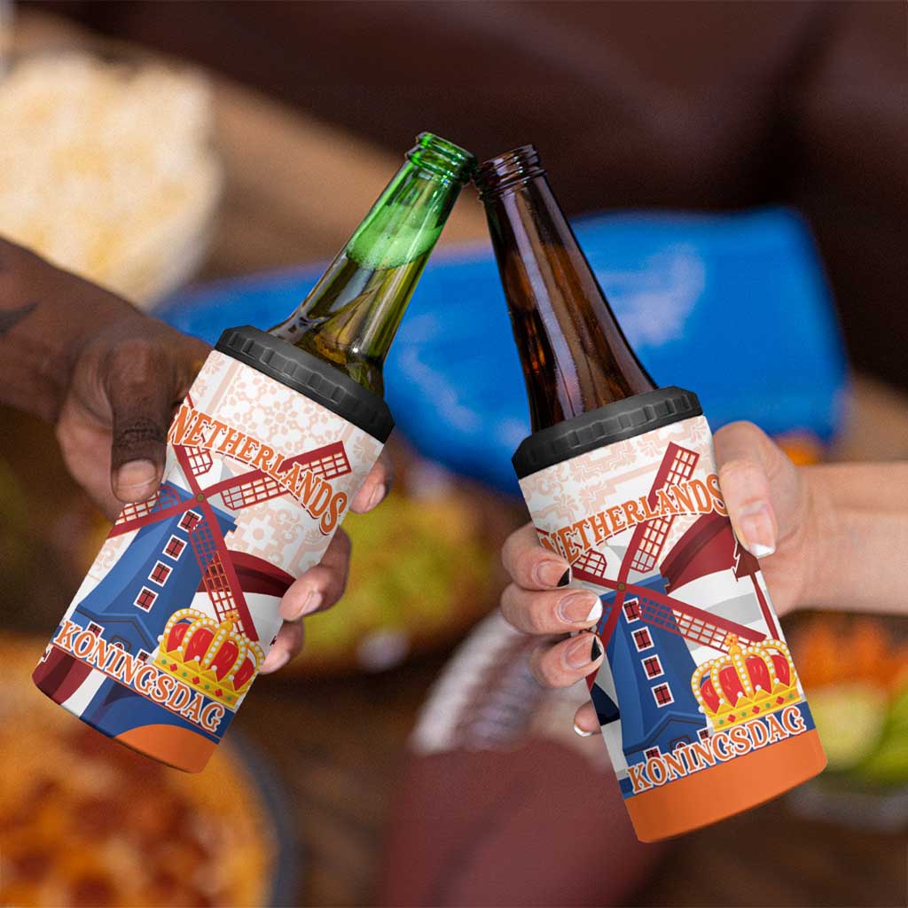 Netherlands King's Day 4 in 1 Can Cooler Tumbler Windmill With Nederland Pattern