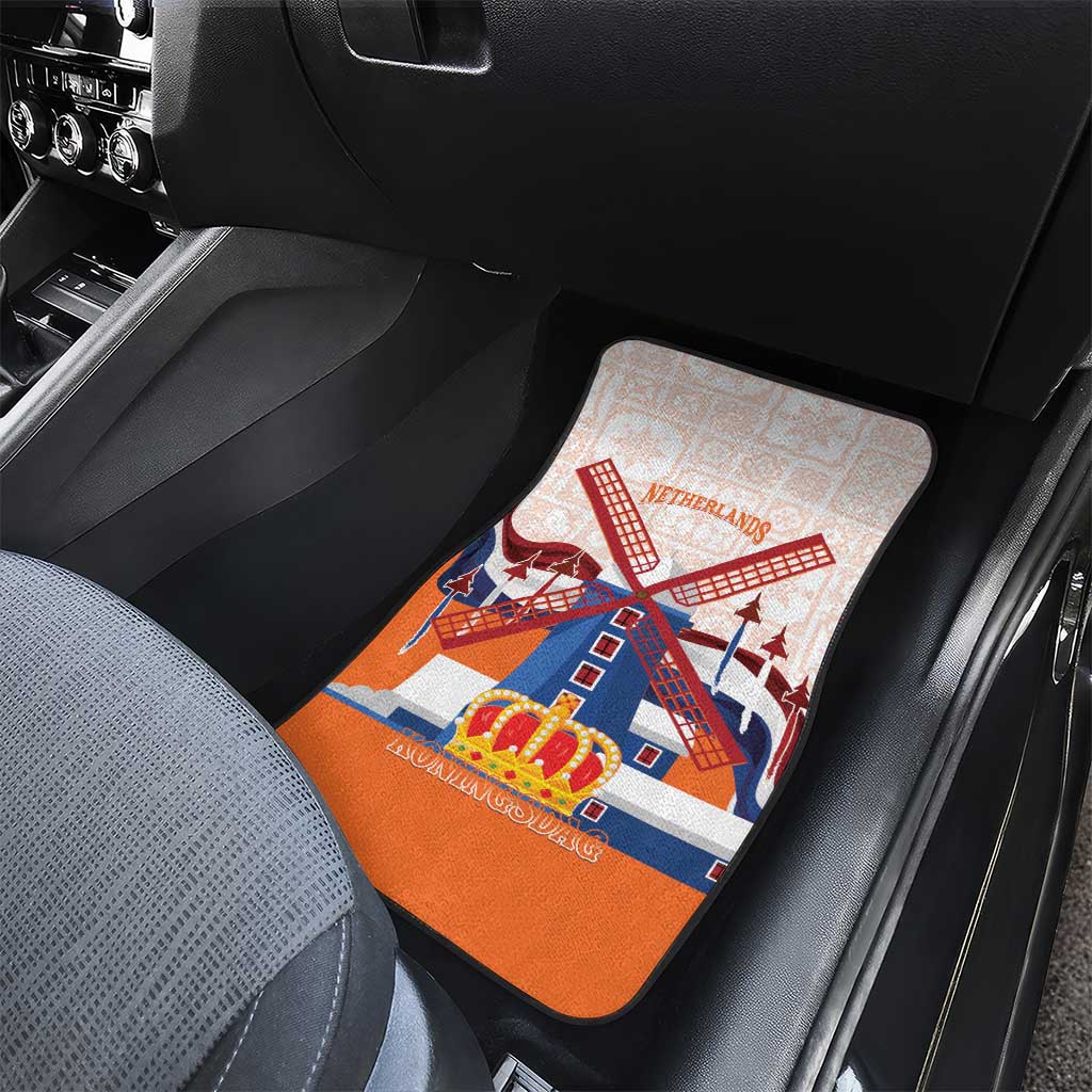 Netherlands King's Day Car Mats Windmill With Nederland Pattern