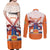 Netherlands King's Day Couples Matching Off Shoulder Maxi Dress and Long Sleeve Button Shirt Windmill With Nederland Pattern