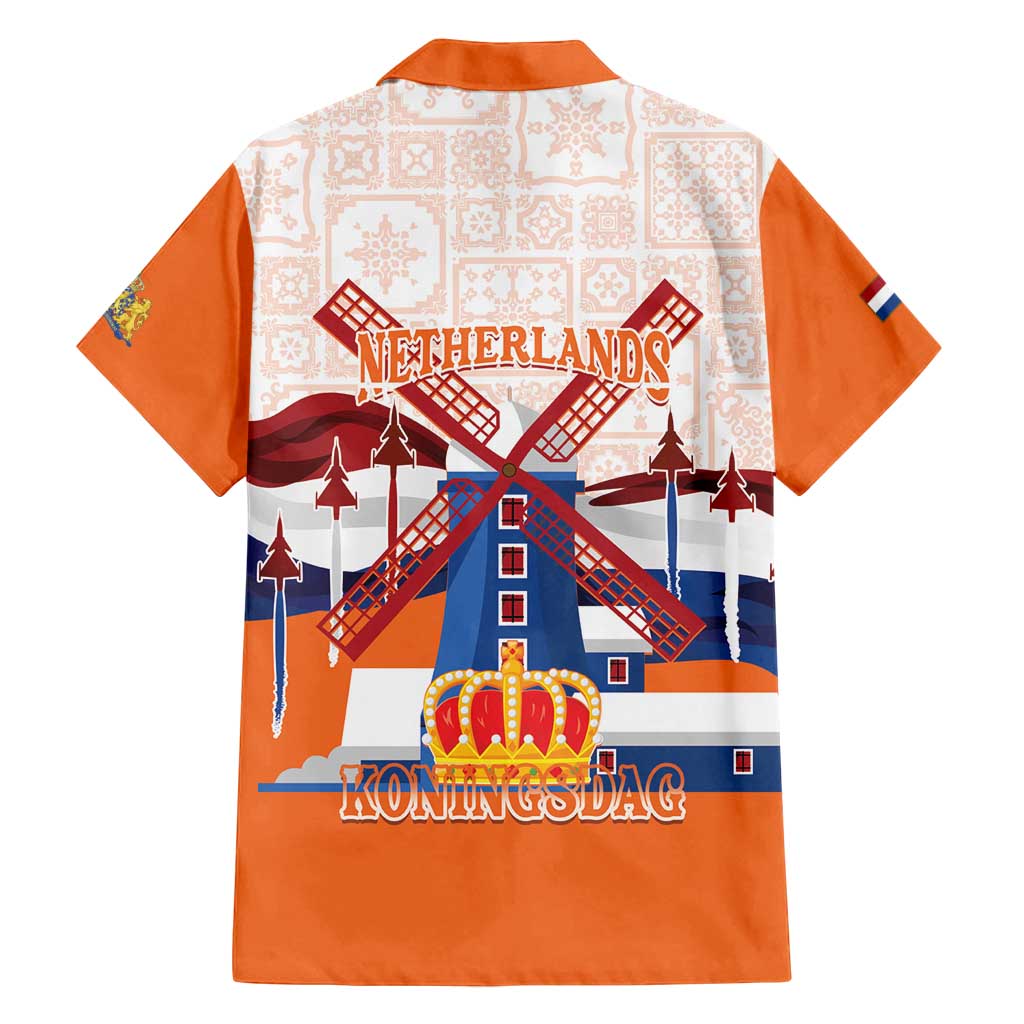 Netherlands King's Day Family Matching Long Sleeve Bodycon Dress and Hawaiian Shirt Windmill With Nederland Pattern
