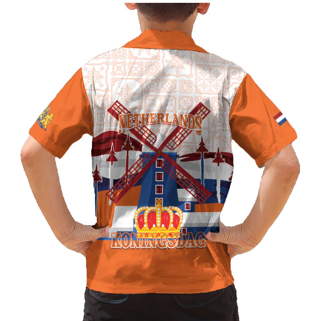 Netherlands King's Day Family Matching Mermaid Dress and Hawaiian Shirt Windmill With Nederland Pattern