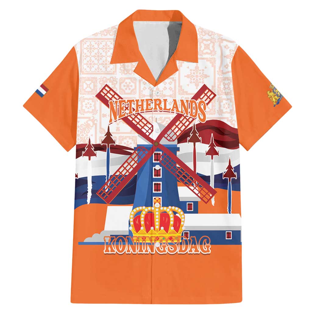 Netherlands King's Day Family Matching Mermaid Dress and Hawaiian Shirt Windmill With Nederland Pattern