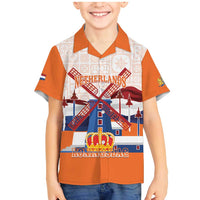 Netherlands King's Day Family Matching Mermaid Dress and Hawaiian Shirt Windmill With Nederland Pattern