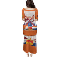 Netherlands King's Day Family Matching Puletasi and Hawaiian Shirt Windmill With Nederland Pattern