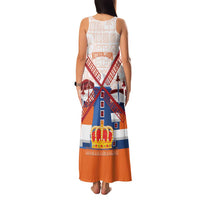 Netherlands King's Day Family Matching Tank Maxi Dress and Hawaiian Shirt Windmill With Nederland Pattern