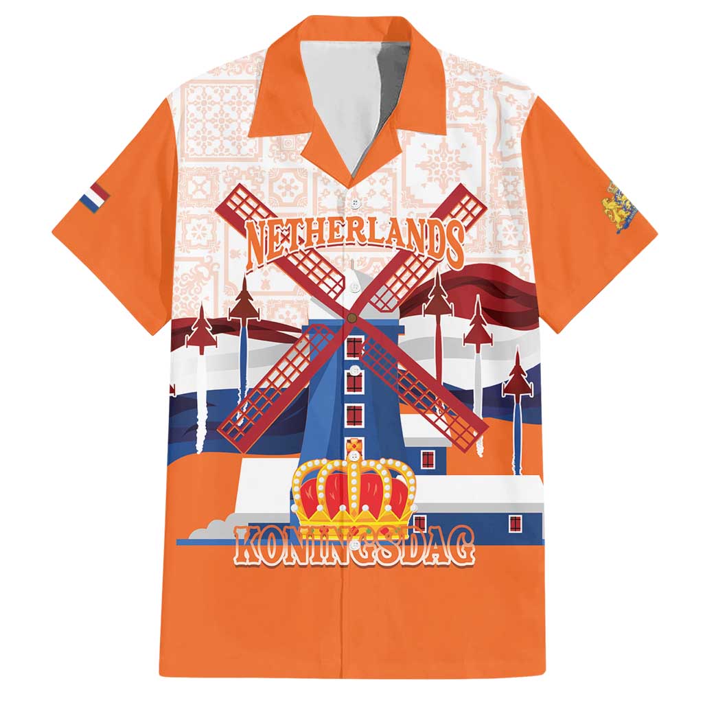 Netherlands King's Day Hawaiian Shirt Windmill With Nederland Pattern