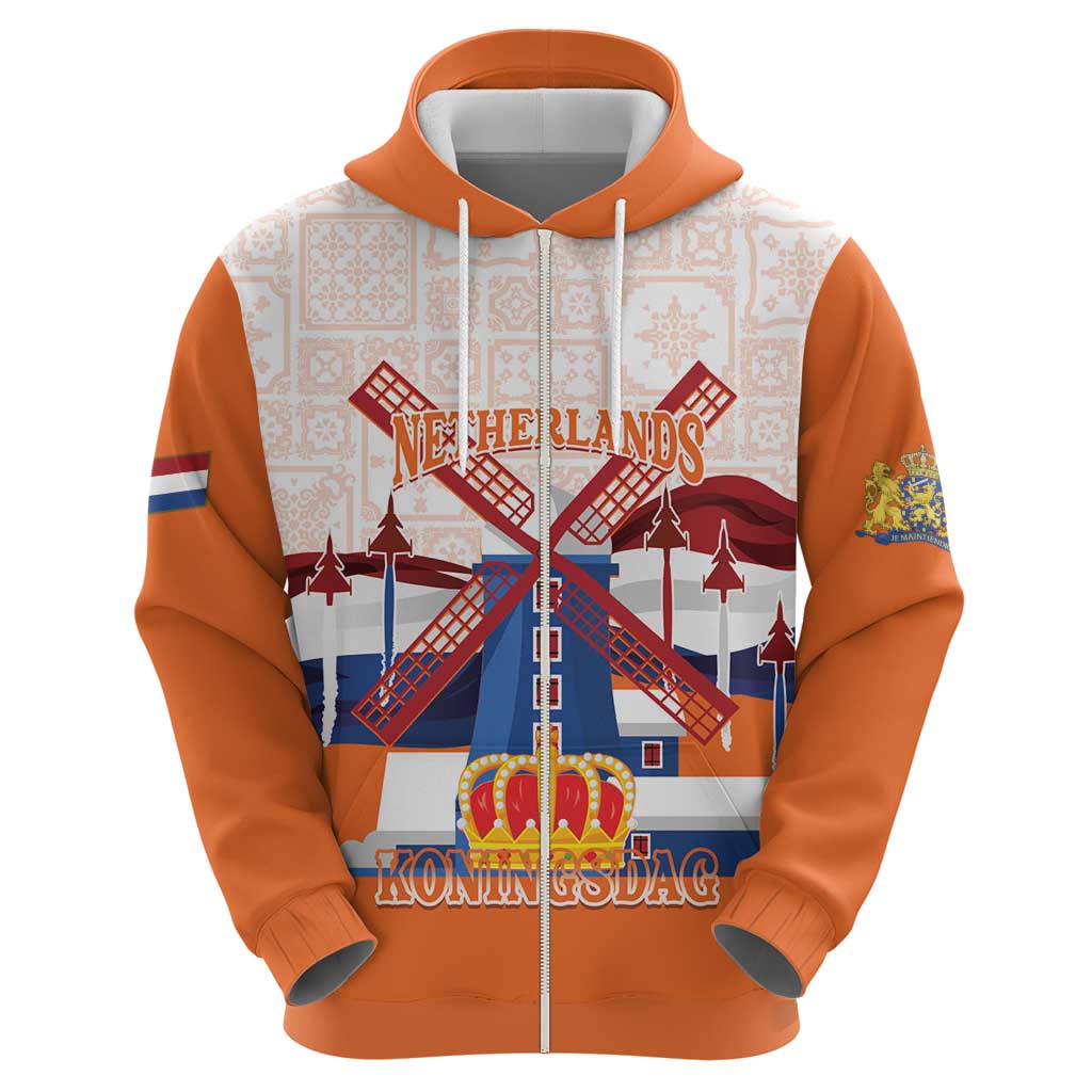 Netherlands King's Day Hoodie Windmill With Nederland Pattern