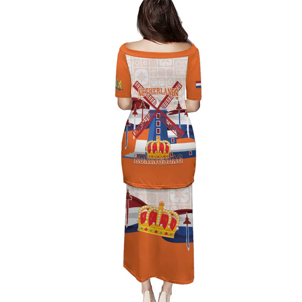 Netherlands King's Day Puletasi Windmill With Nederland Pattern