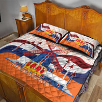 Netherlands King's Day Quilt Bed Set Windmill With Nederland Pattern
