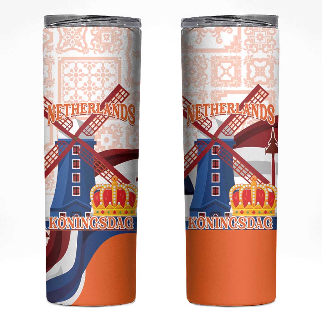 Netherlands King's Day Skinny Tumbler Windmill With Nederland Pattern