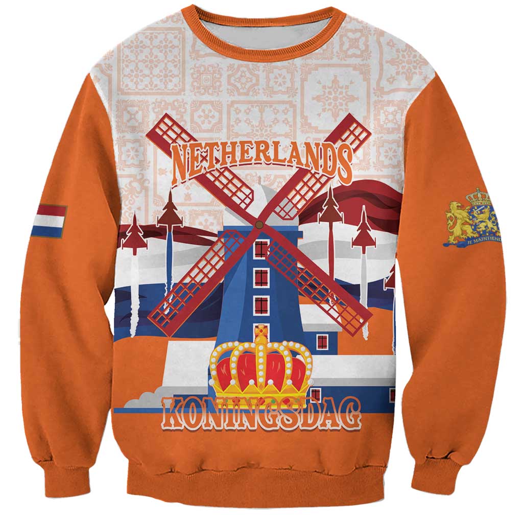 Netherlands King's Day Sweatshirt Windmill With Nederland Pattern