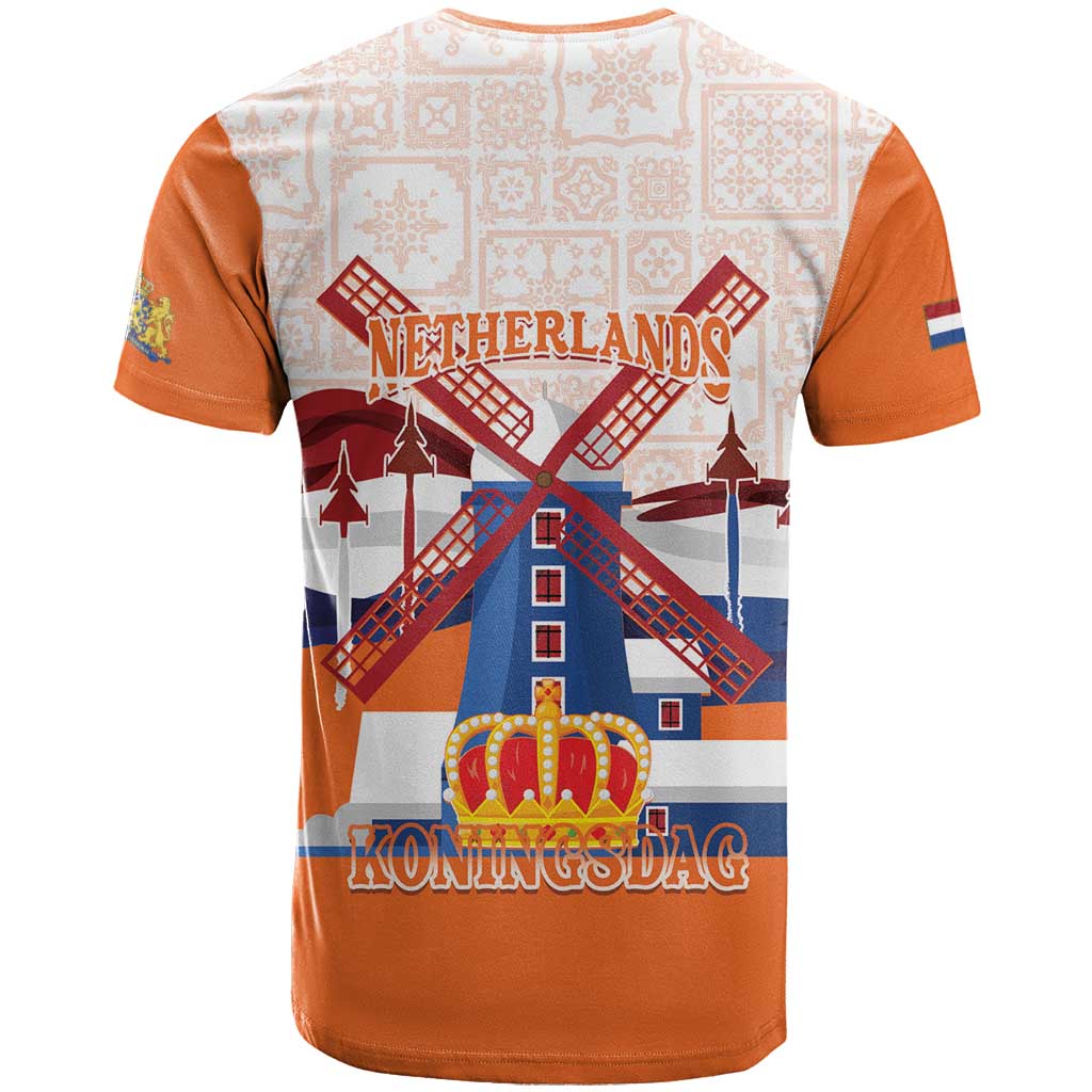 Netherlands King's Day T Shirt Windmill With Nederland Pattern