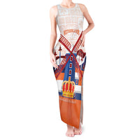 Netherlands King's Day Tank Maxi Dress Windmill With Nederland Pattern