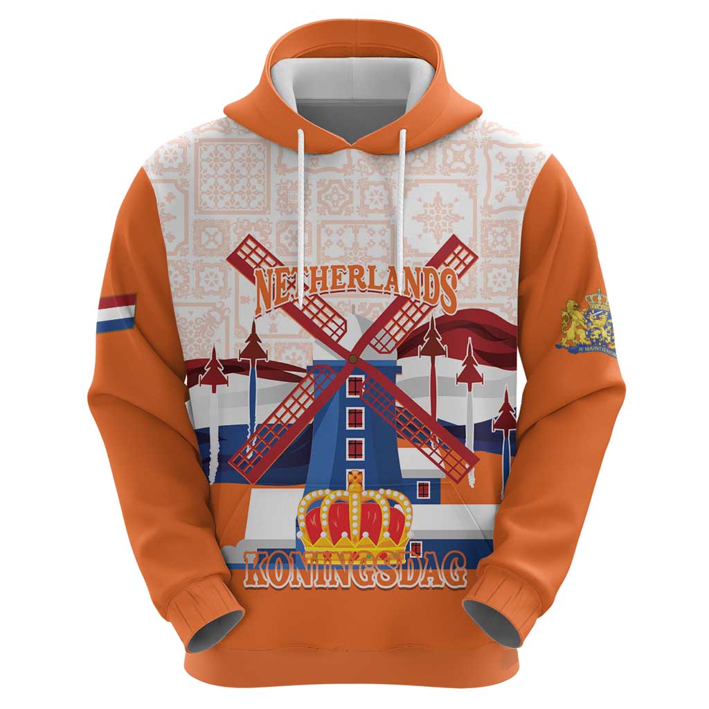 Netherlands King's Day Zip Hoodie Windmill With Nederland Pattern