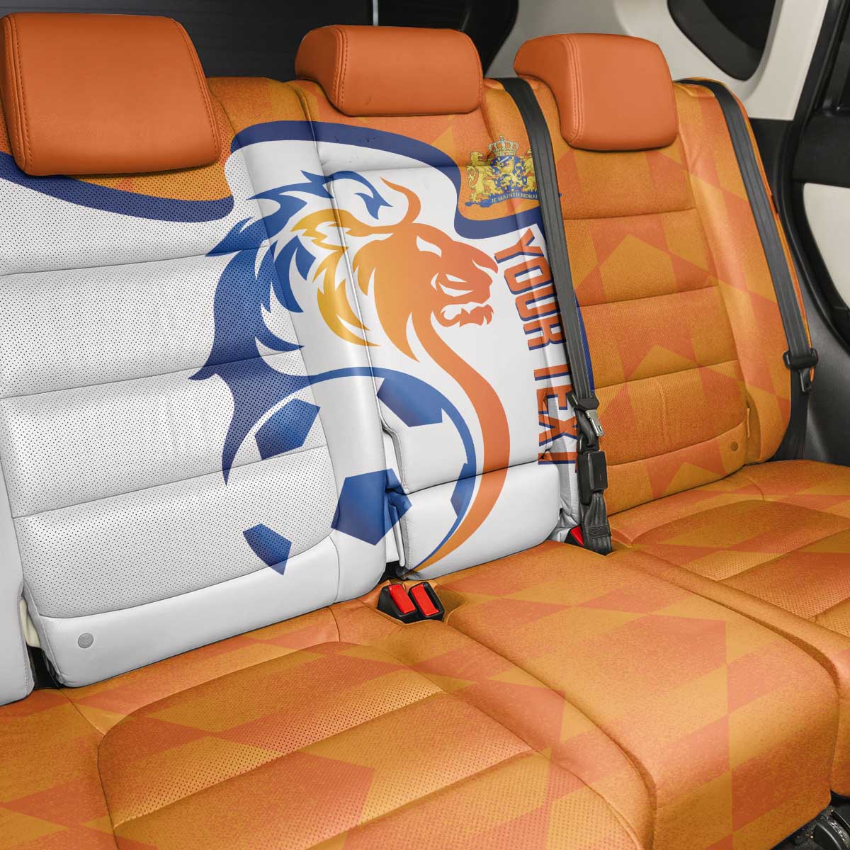 Custom Netherlands Football Back Car Seat Cover 2025 Go Champions Holland