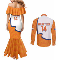 Custom Netherlands Football Couples Matching Mermaid Dress and Long Sleeve Button Shirt 2025 Go Champions Holland