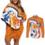 Custom Netherlands Football Couples Matching Off Shoulder Short Dress and Long Sleeve Button Shirt 2025 Go Champions Holland