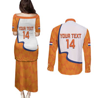 Custom Netherlands Football Couples Matching Puletasi and Long Sleeve Button Shirt 2025 Go Champions Holland