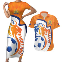Custom Netherlands Football Couples Matching Short Sleeve Bodycon Dress and Hawaiian Shirt 2025 Go Champions Holland