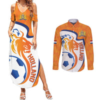 Custom Netherlands Football Couples Matching Summer Maxi Dress and Long Sleeve Button Shirt 2025 Go Champions Holland