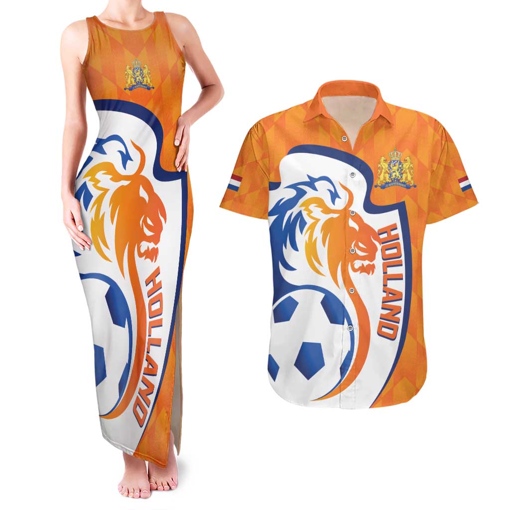 Custom Netherlands Football Couples Matching Tank Maxi Dress and Hawaiian Shirt 2025 Go Champions Holland