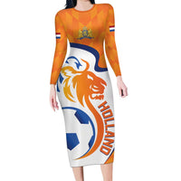 Custom Netherlands Football Family Matching Long Sleeve Bodycon Dress and Hawaiian Shirt 2025 Go Champions Holland