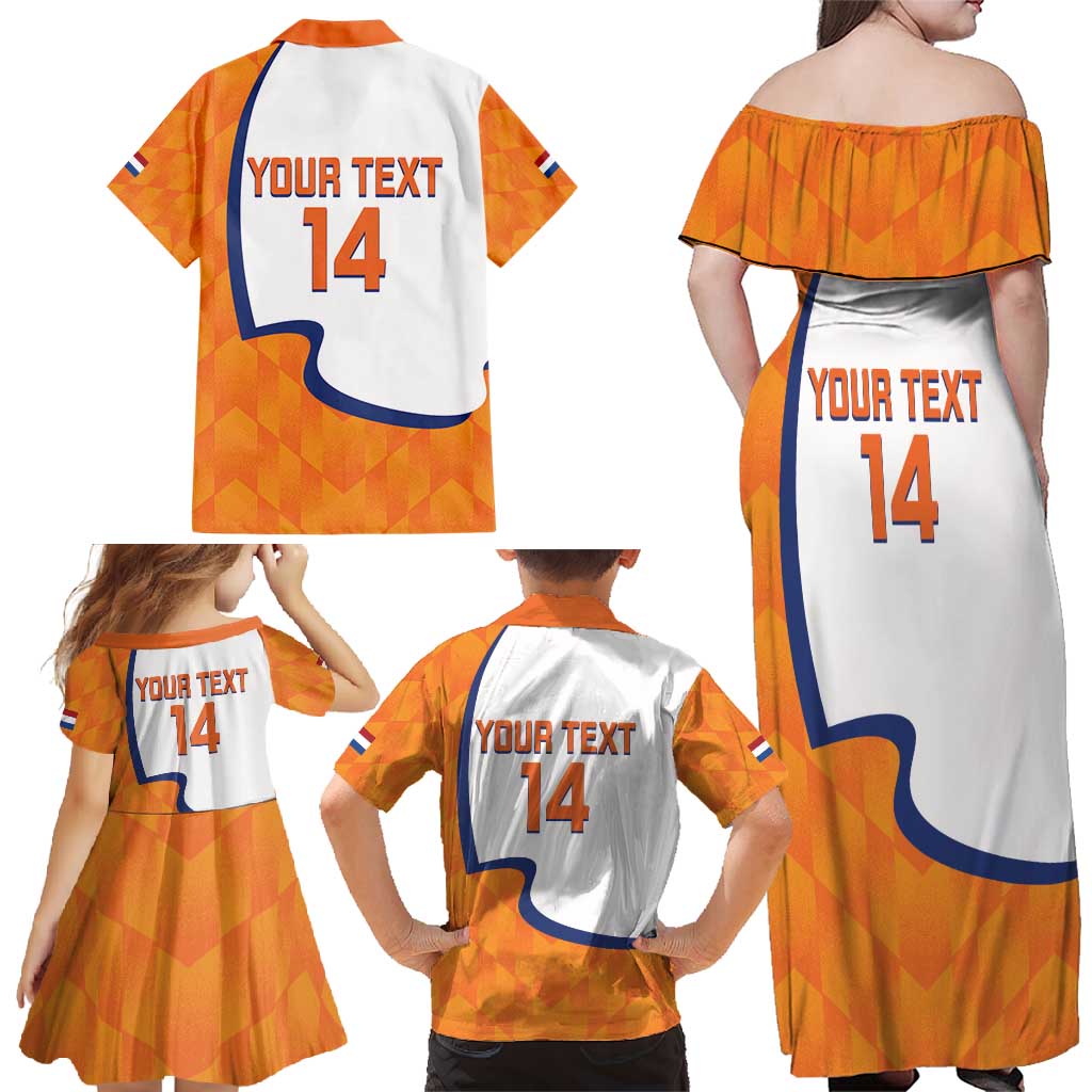 Custom Netherlands Football Family Matching Off Shoulder Maxi Dress and Hawaiian Shirt 2025 Go Champions Holland